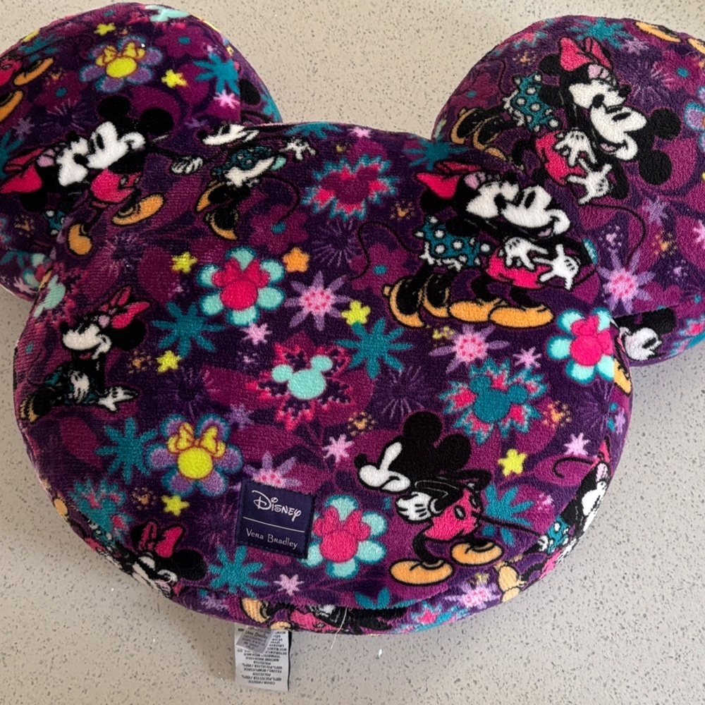 Disney Purple Mickey and Minnie Mouse Vera Bradley Accent Pillow - Picture 3 of 3